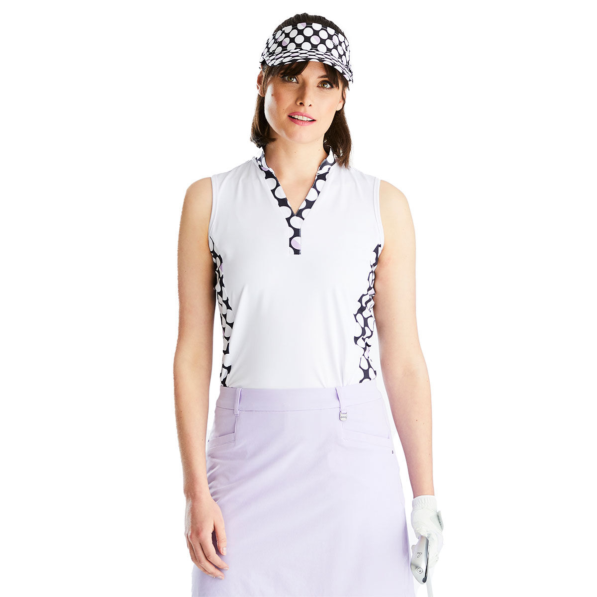 PING Womens Bardot Sleeveless Golf Polo Shirt, Female, White, 8 | American Golf
