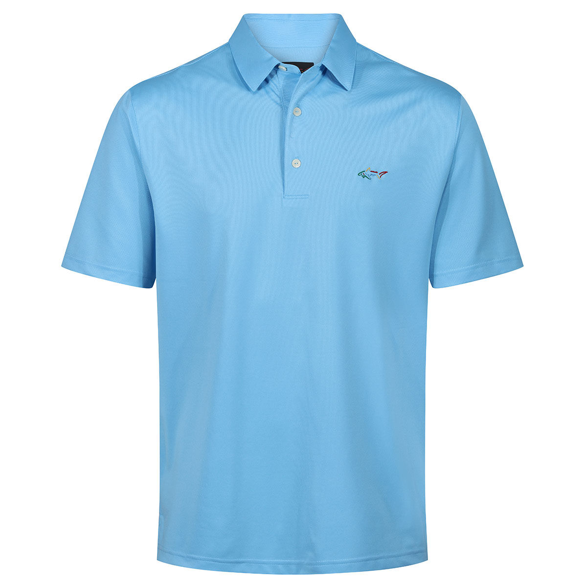 Greg Norman Men’s Dark Blue Embroidered Shark Logo Golf Polo Shirt, Size: Large | American Golf