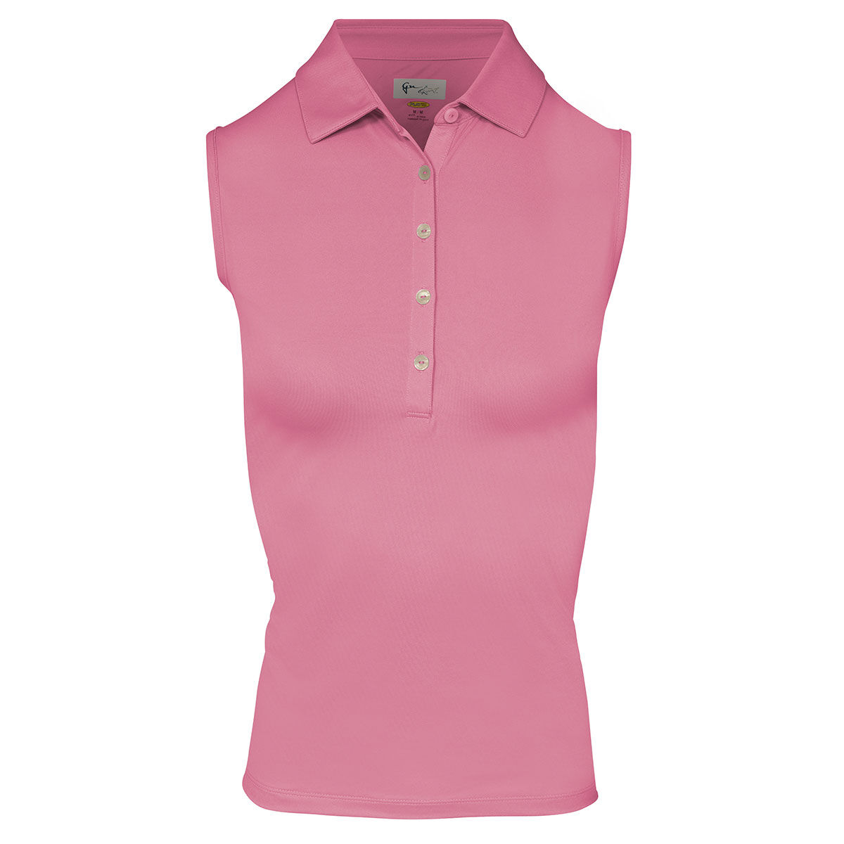 Greg Norman Womens Pink Freedom Pique Sleeveless Golf Polo Shirt, Size: XS| American Golf