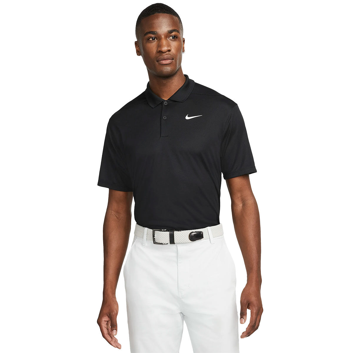 Nike Men’s Dri-FIT Victory Golf Polo Shirt, Mens, Black/white, Small | American Golf