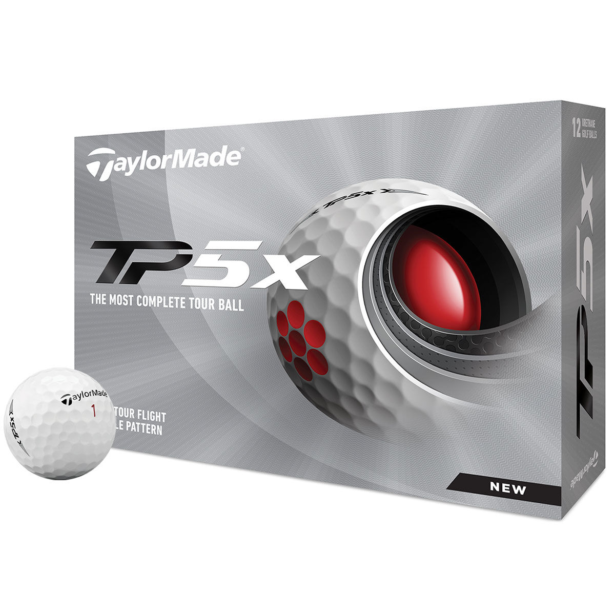TaylorMade TP5x 12 Golf Ball Pack, Male, White, One Size | American Golf