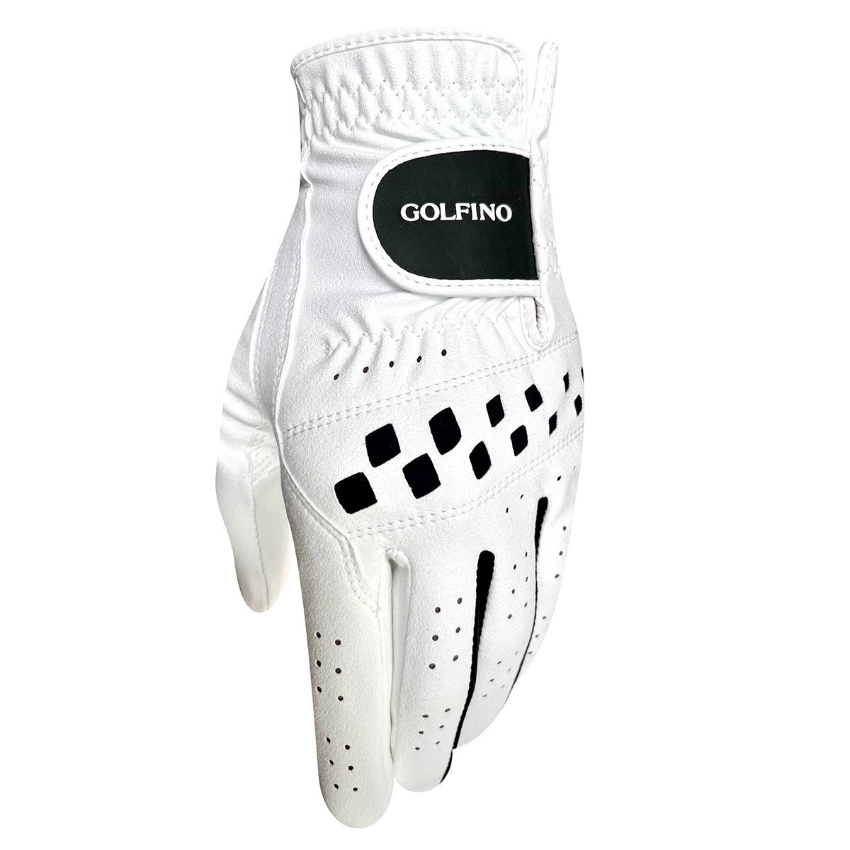 GOLFINO Men’s All Weather Hybrid Golf Glove, Mens, Left hand, Large, White/black | American Golf