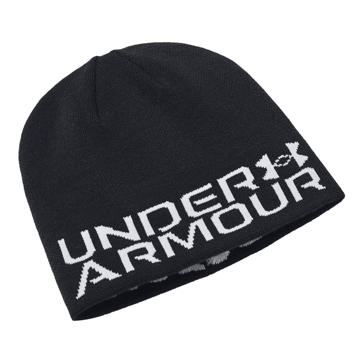 Under Armour Junior Reversible Halftime Golf Beanie Hat, Unisex, Black/white, One size | American Golf