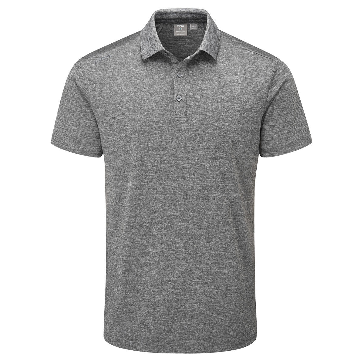 PING Men’s Lindum Stretch Golf Polo Shirt, Mens, Charcoal marl, Medium | American Golf