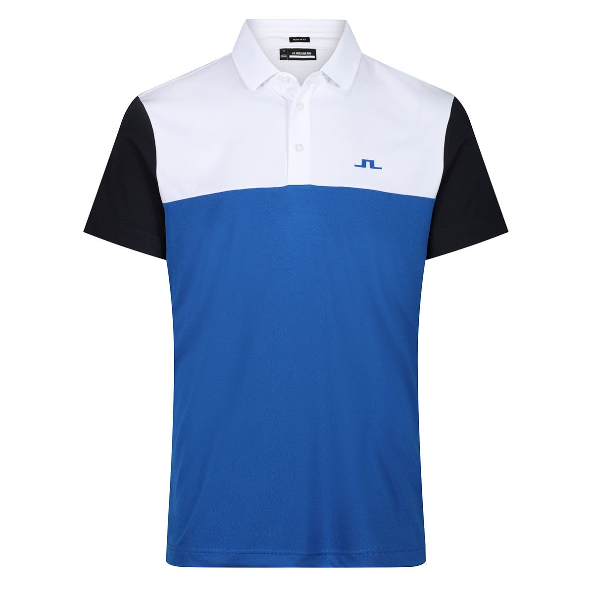 J.Lindeberg Men’s Keenan Colorblock Golf Polo Shirt, Mens, Nautical blue, Large | American Golf