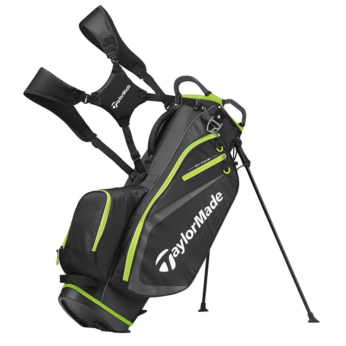 TaylorMade Mens Black and Green Honeycomb Design Select Plus Golf Stand Bag, Size: One Size  | American Golf