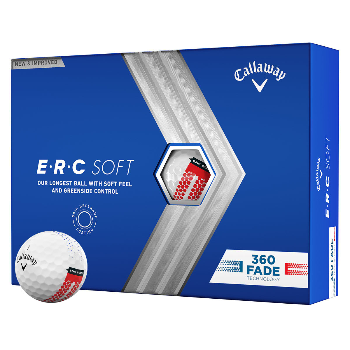 Callaway Golf Golf Ball, E.R.C Soft 360 Fade 12 Pack, Mens, White | American Golf, One Size