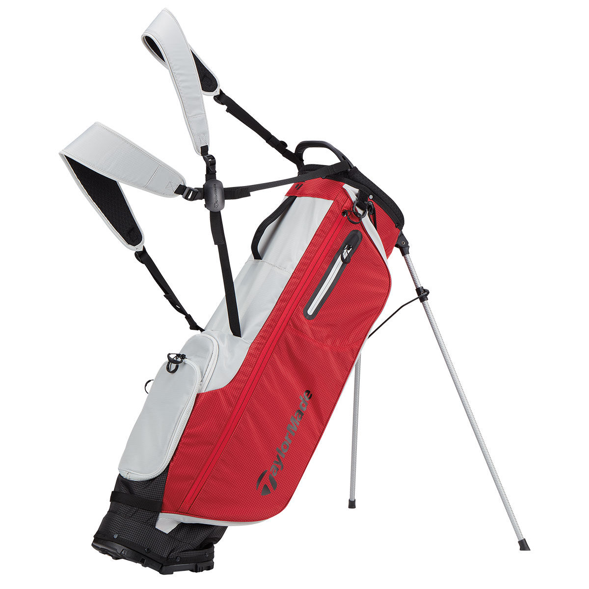 TaylorMade FlexTech Superlite Golf Stand Bag, Silver/red | American Golf