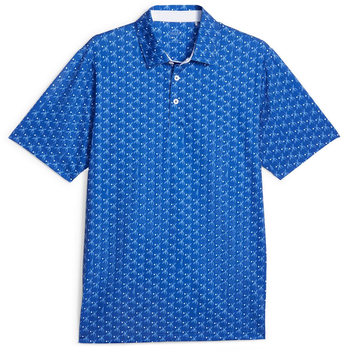 PUMA Men’s MATTR Palms Golf Polo Shirt, Mens, Blue/white, Large | American Golf