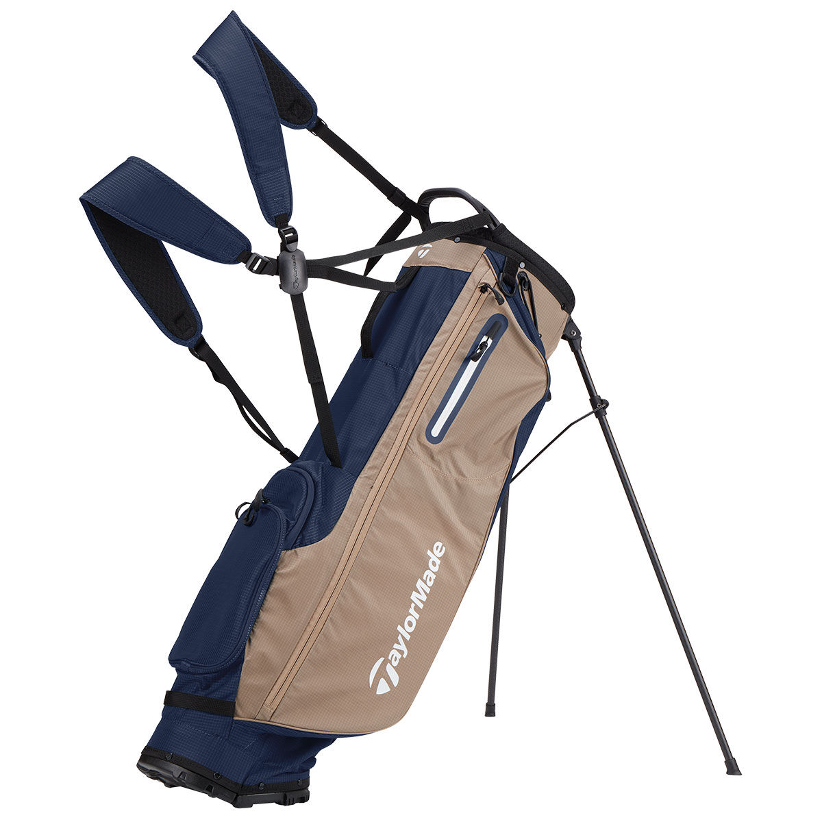 TaylorMade FlexTech Superlite Golf Stand Bag, Navy/tan/white | American Golf