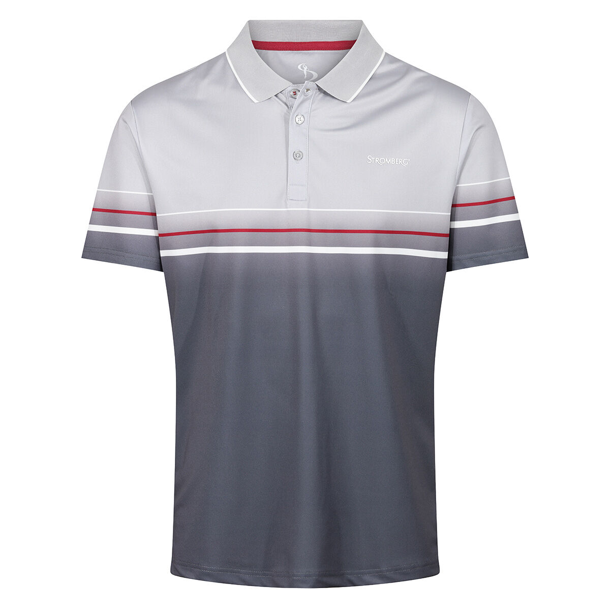 Stromberg Men’s Colour Block Chest Stripe Golf Polo Shirt, Mens, Vapour blue/castlerock, Large | American Golf
