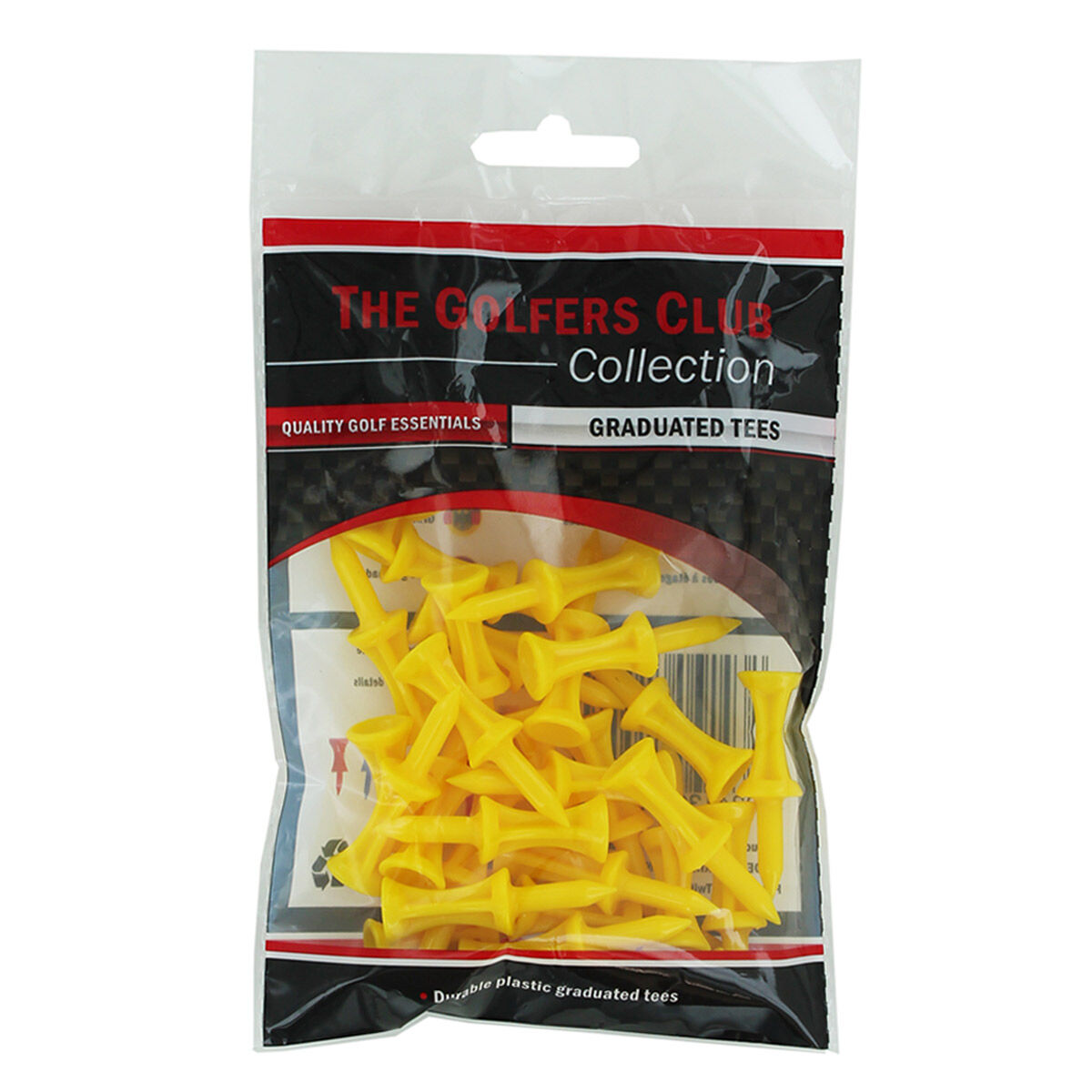 Brand Fusion The Golfers Club Yellow Pack of 30 Step Height Golf Tees, Size: 25mm | American Golf
