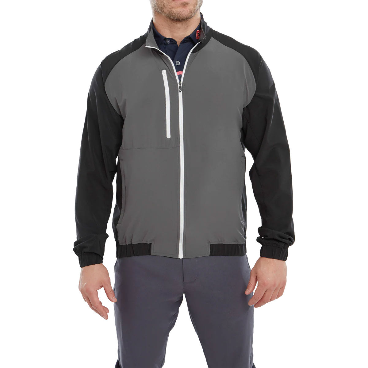 FootJoy Men’s Elements Packable Waterproof Golf Jacket, Mens, Black/charcoal/white, Medium | American Golf