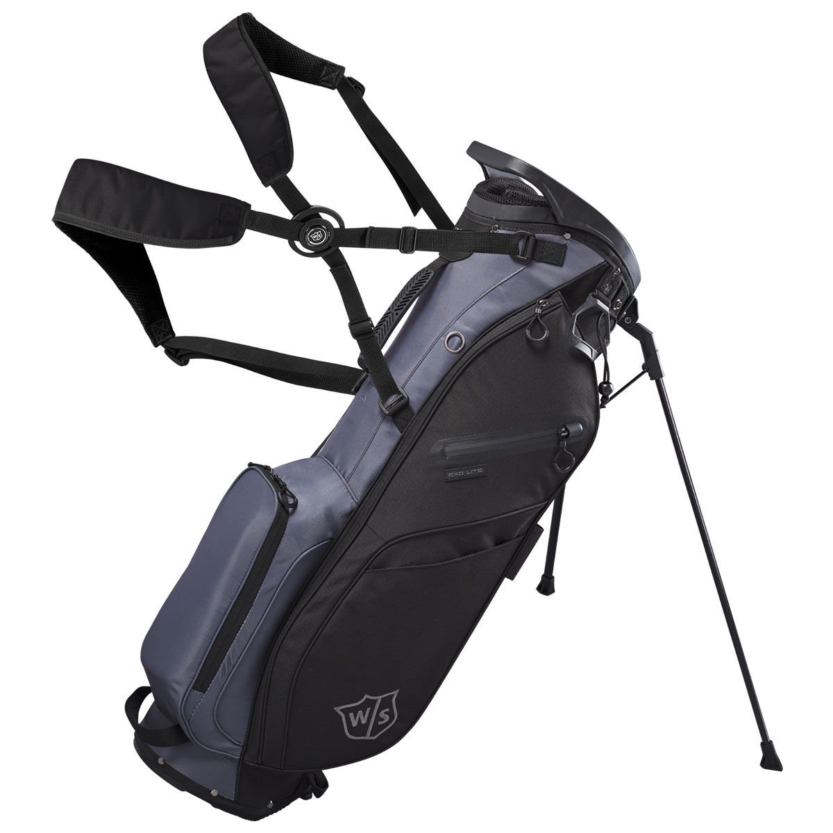 Wilson Staff Mens Black and Dark Grey Lightweight EXO Lite Golf Stand Bag | American Golf, One Size