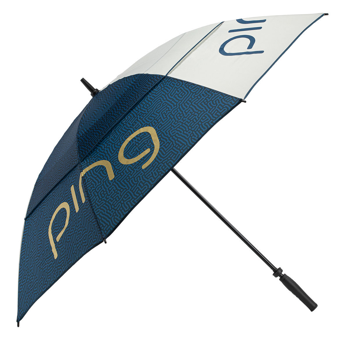 PING Womens Double Canopy Golf Umbrella, Female, Navy/gold, 62 inches | American Golf