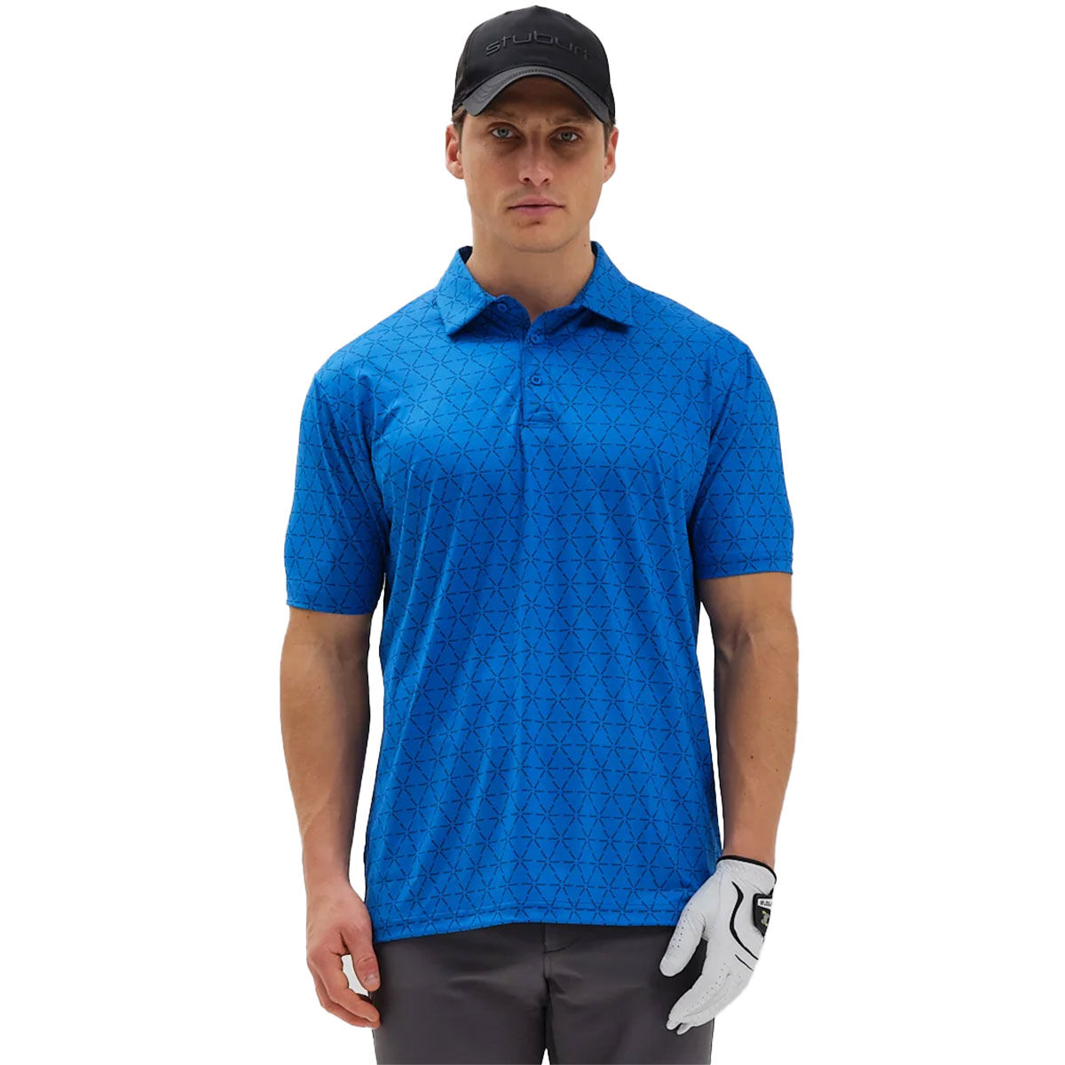 Stuburt Men’s Blue Dunnock Golf Polo Shirt, Size: L | American Golf