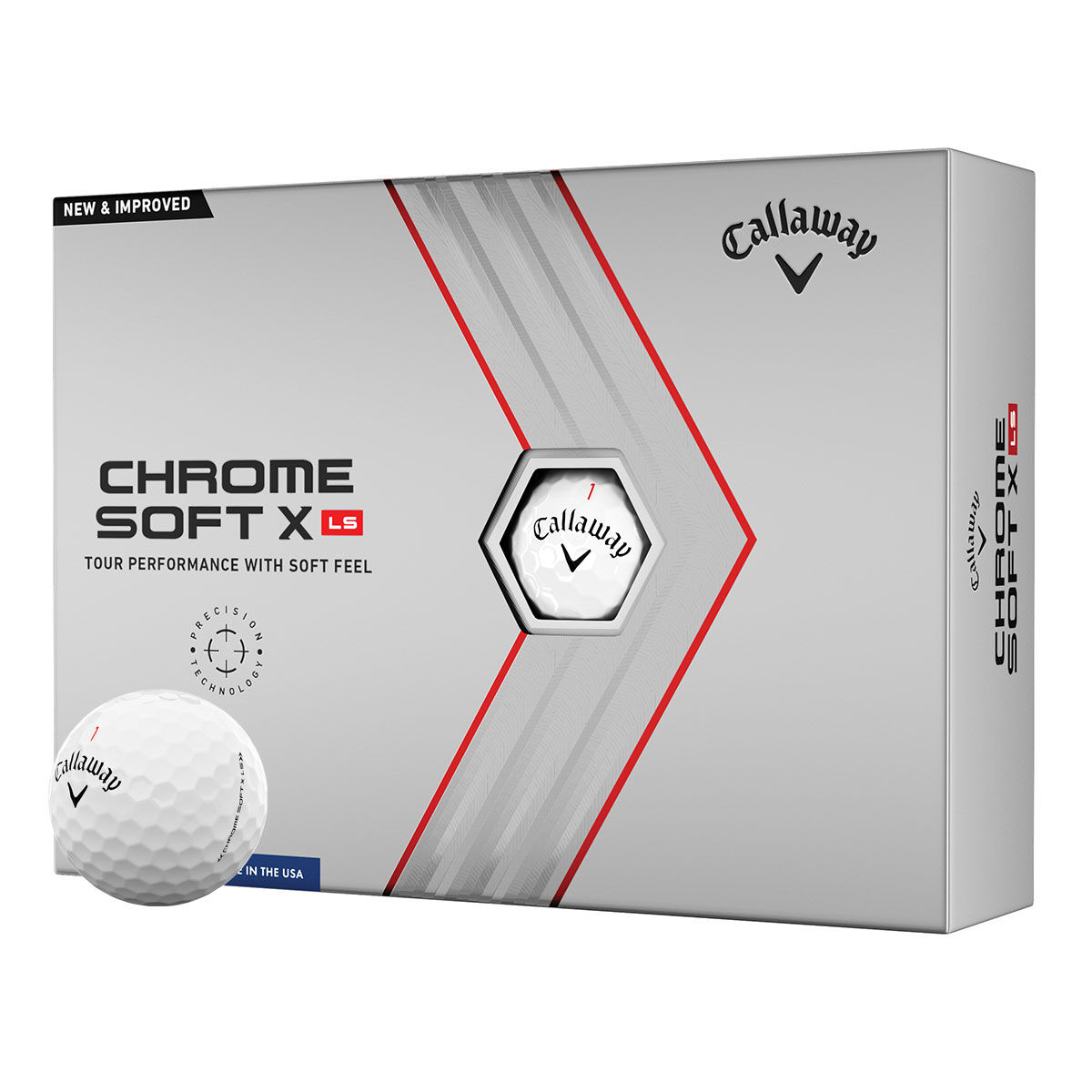 Callaway Golf Chrome Soft X LS 12 Golf Ball Pack, Male, White, One Size | American Golf