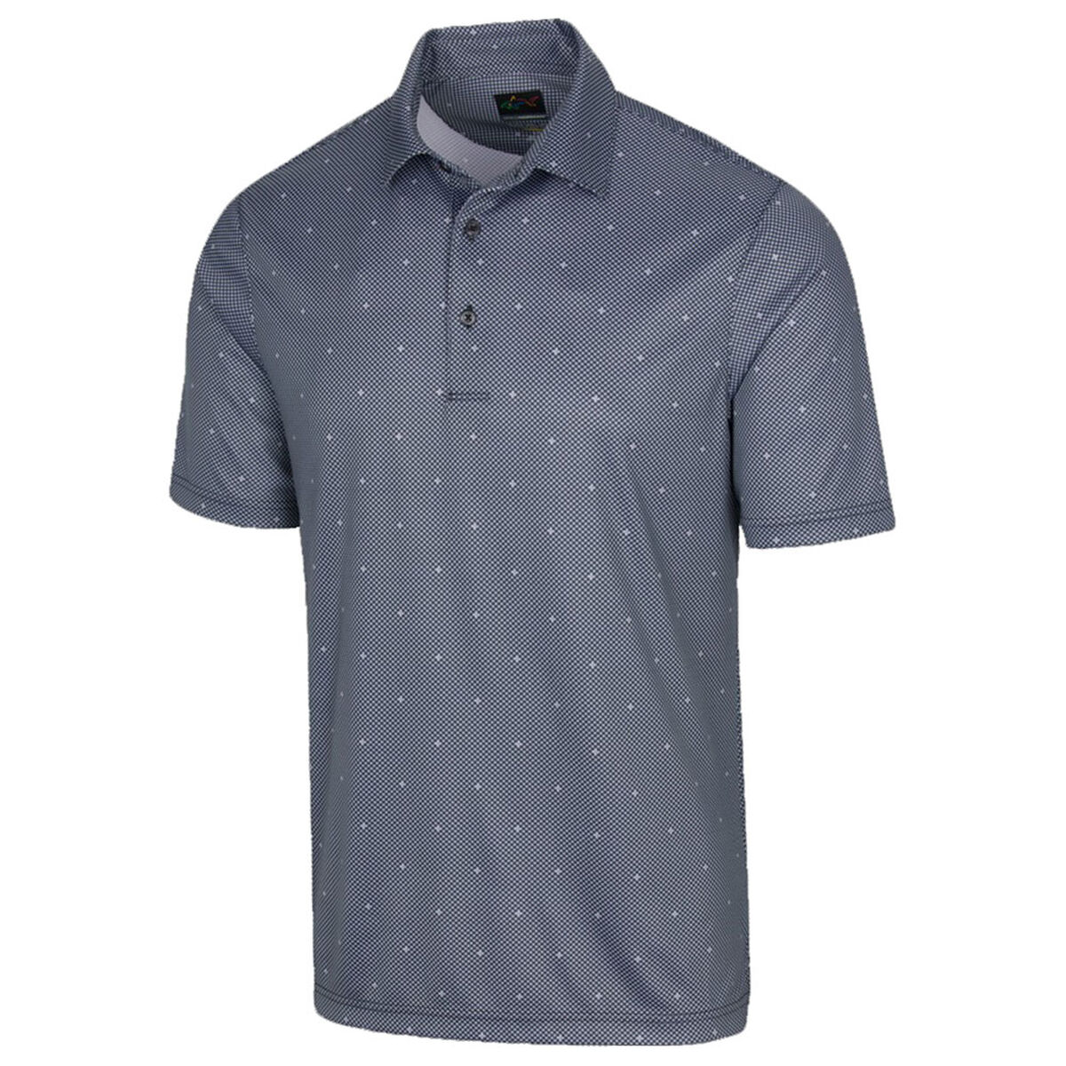Greg Norman Men’s Black Comfortable ML75 Microlux Jacks Print Golf Polo Shirt, Size: L | American Golf