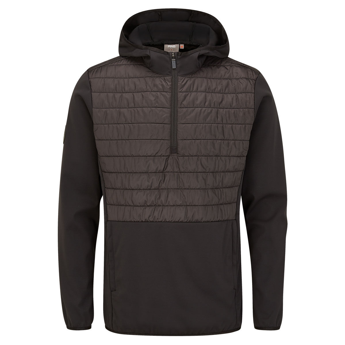 PING Men’s Black Lightweight Norse S5 Zoned Hooded Half Zip Golf Jacket, Size: XXL | American Golf