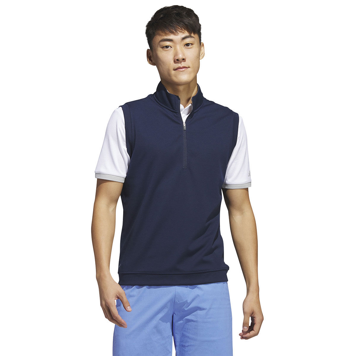 adidas Golf Men’s Elevated Quarter Zip Golf Vest, Mens, Collegiate navy, Small | American Golf