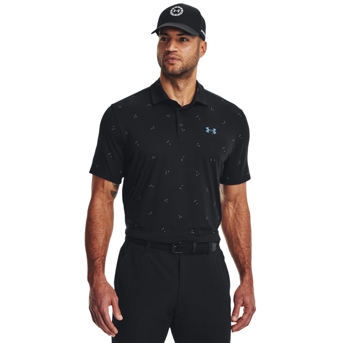 Under Armour Men’s Playoff 3.0 Scatter Dot Golf Polo Shirt, Mens, Black/lime/blue, Small | American Golf