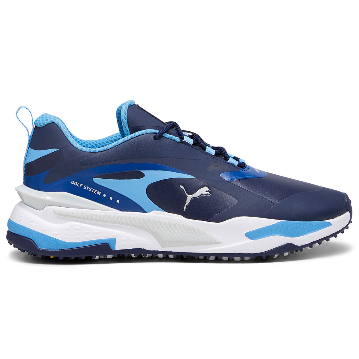 PUMA Men’s GS-Fast Waterproof Spikeless Golf Shoes, Mens, Navy/regal blue/white, 11 | American Golf