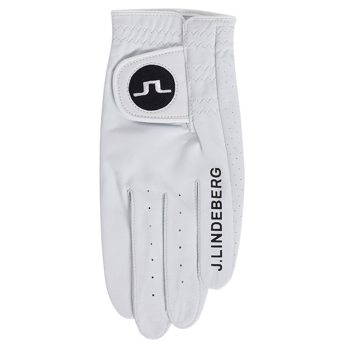 J.Lindeberg Men’s Ron Leather Golf Glove, Mens, Left hand, Large, White | American Golf