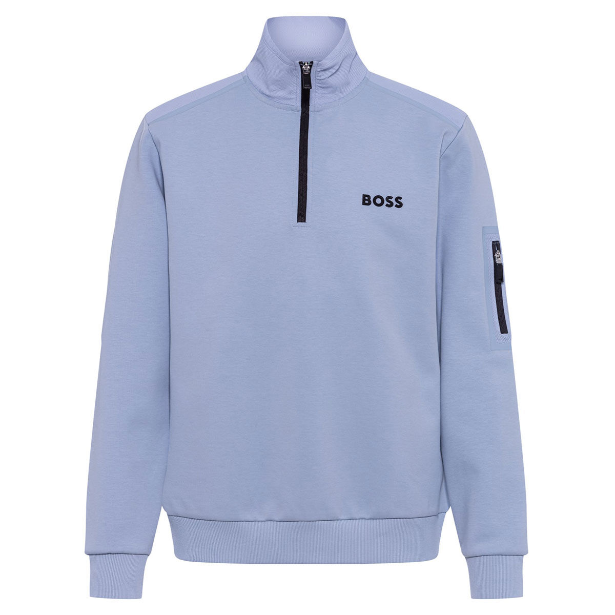 Hugo Boss Men’s Sweat 1 Quarter Zip Golf Midlayer, Mens, Bright purple, Large | American Golf