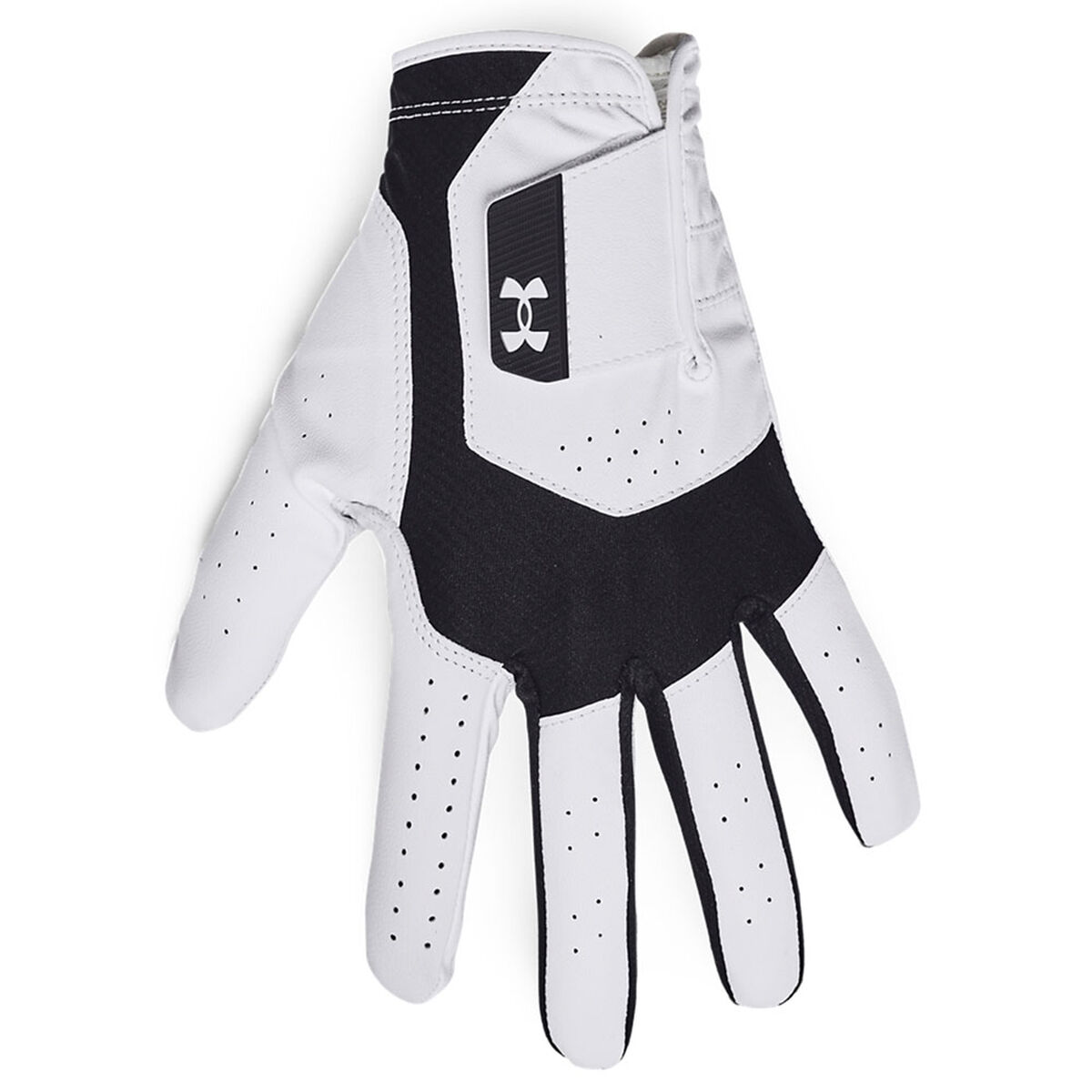 Under Armour Mens Iso-Chill Golf Glove, Left Hand, Medium/Large, Black/White/White, Size: Medium/Large | American Golf