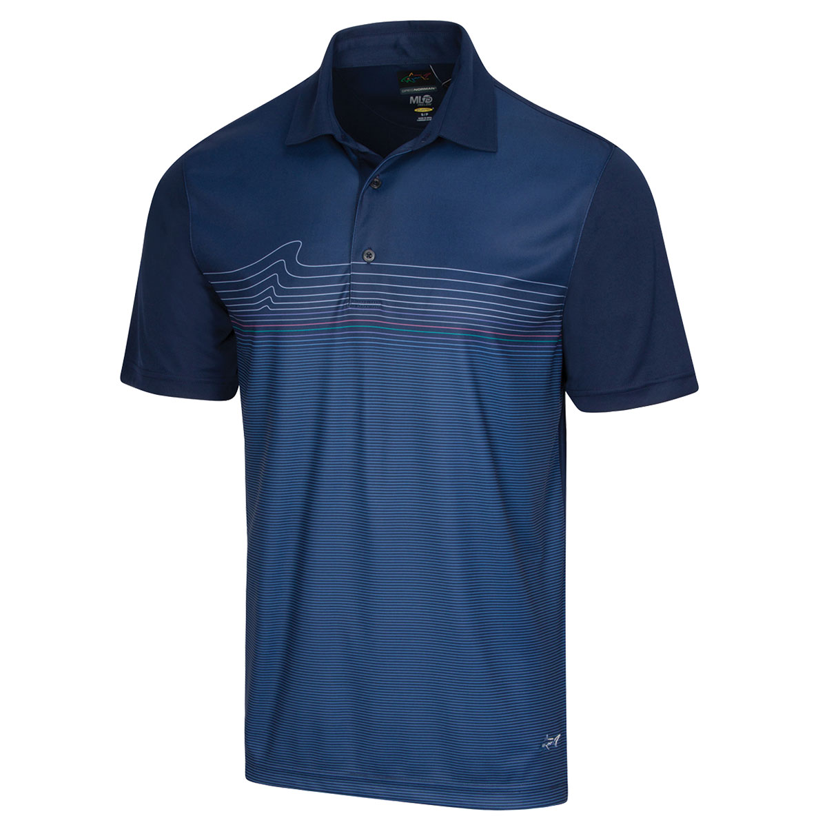 Greg Norman Men's Microlux ML75 Fin Print Golf Polo Shirt from american ...