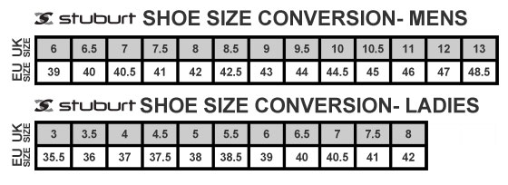 Stuburt Shoe Size Guide