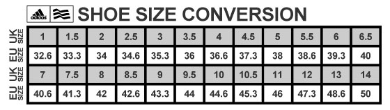 Adidas Shoes Size Guide